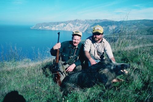 Santa Cruz island hog hunt Marlin .45-70 rifle scope
