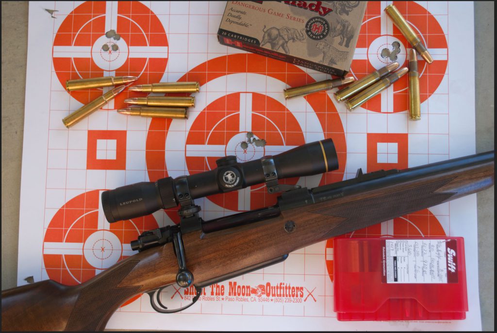 Rigby rifle, Leupold scope, target shooting